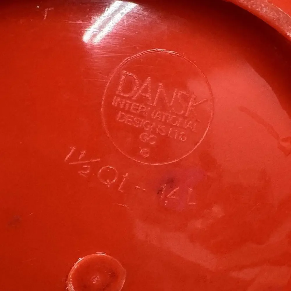 Vintage Dansk Gourmet Designs Red 1.5 Qt. Mixing Batter Bowl 1970s - READ